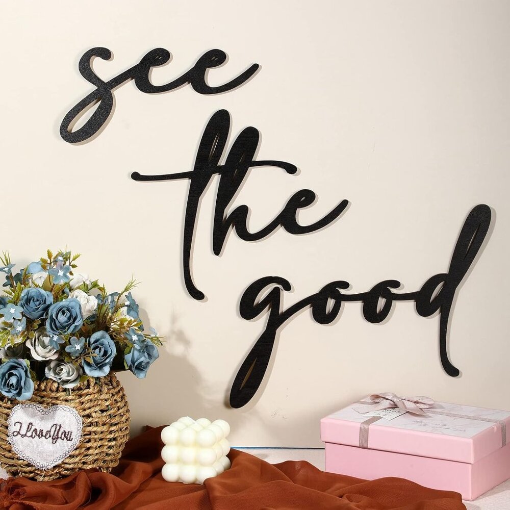 Inspirational Wall Art Black See The Good Wall Decor Boho Rustic Modern‎